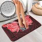 Custom Dolphins Bathroom Set Dolphin Warrior Polynesia Islander Rugby Mascot