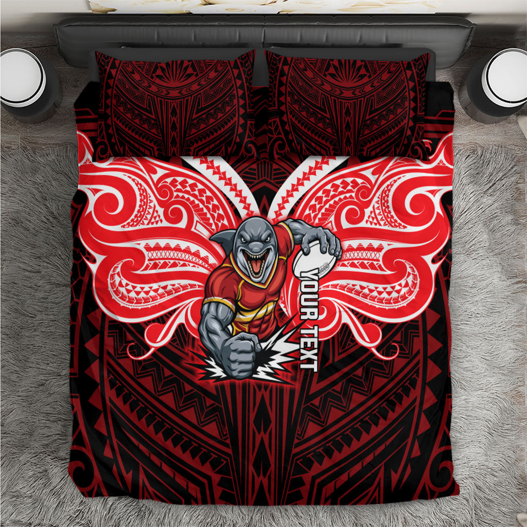 Custom Dolphins Bedding Set Dolphin Warrior Polynesia Islander Rugby Mascot