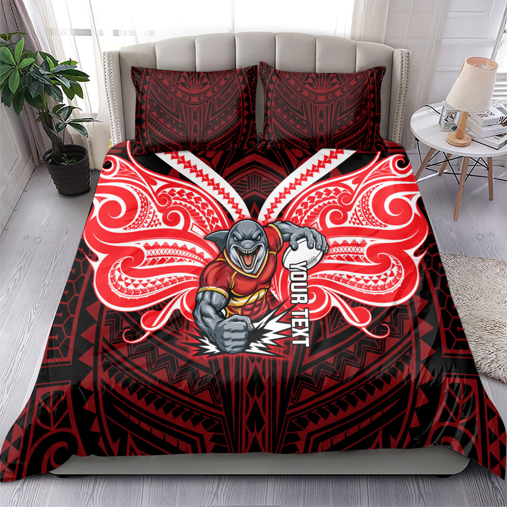 Custom Dolphins Bedding Set Dolphin Warrior Polynesia Islander Rugby Mascot