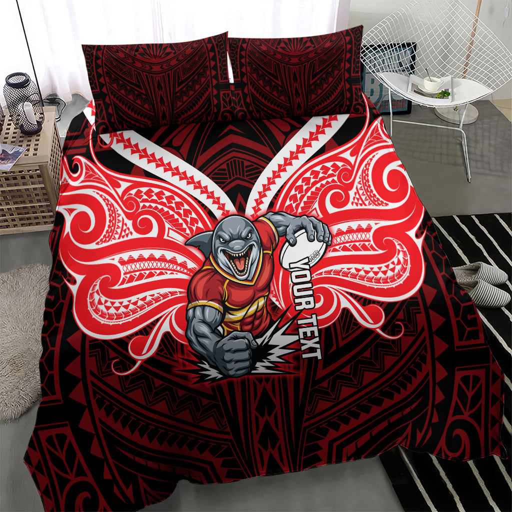 Custom Dolphins Bedding Set Dolphin Warrior Polynesia Islander Rugby Mascot