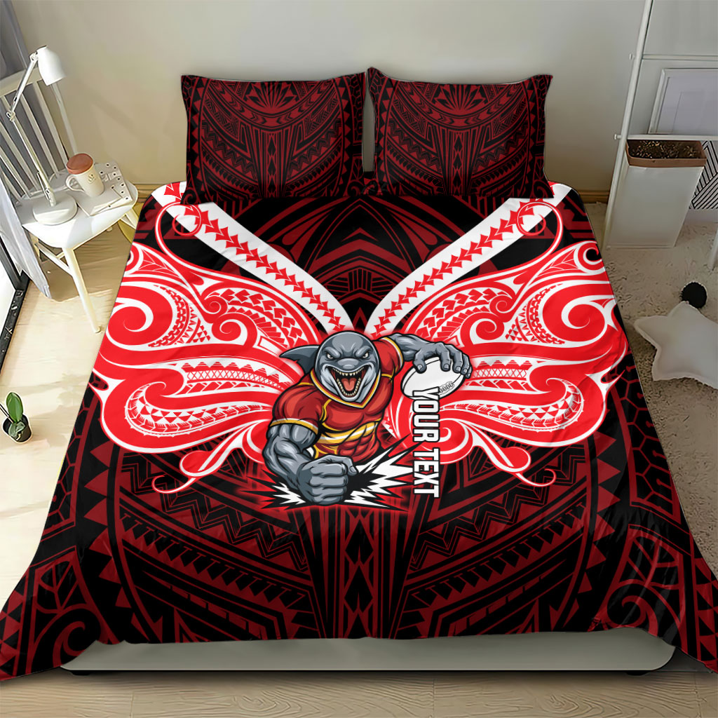 Custom Dolphins Bedding Set Dolphin Warrior Polynesia Islander Rugby Mascot