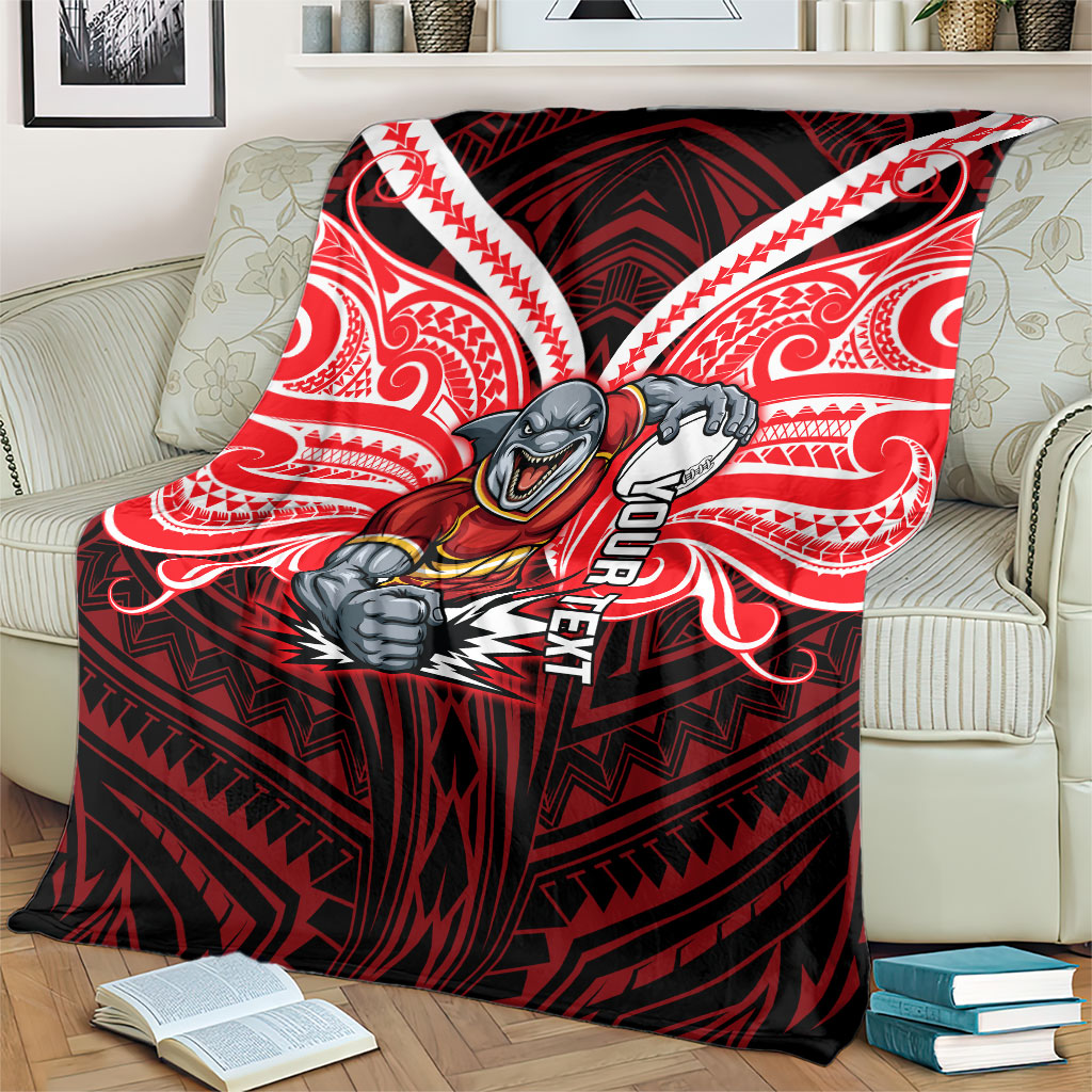 Custom Dolphins Blanket Dolphin Warrior Polynesia Islander Rugby Mascot
