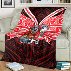 Custom Dolphins Blanket Dolphin Warrior Polynesia Islander Rugby Mascot