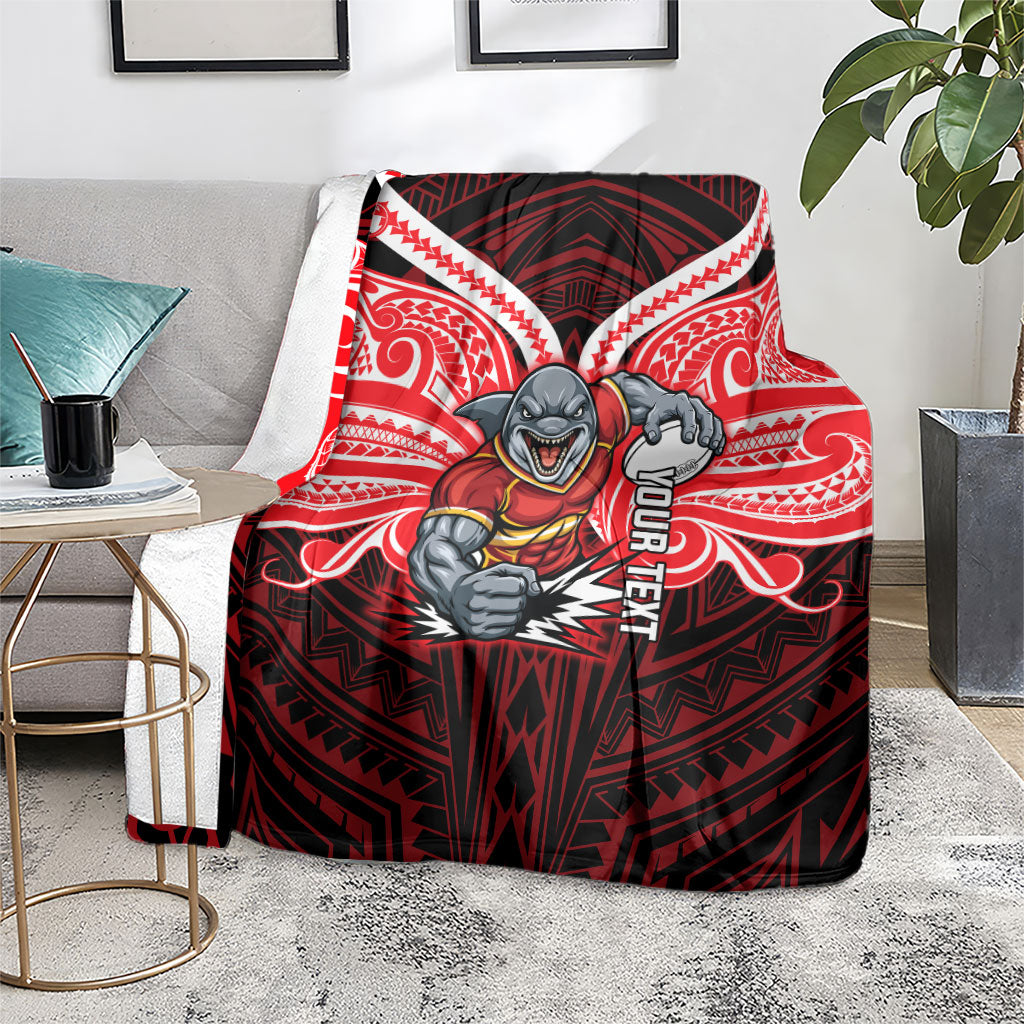 Custom Dolphins Blanket Dolphin Warrior Polynesia Islander Rugby Mascot