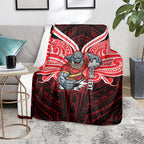 Custom Dolphins Blanket Dolphin Warrior Polynesia Islander Rugby Mascot