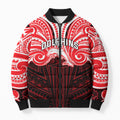 Custom Dolphins Bomber Puffer Jacket Dolphin Warrior Polynesia Islander Rugby Mascot