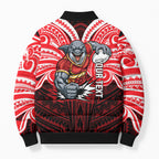 Custom Dolphins Bomber Puffer Jacket Dolphin Warrior Polynesia Islander Rugby Mascot