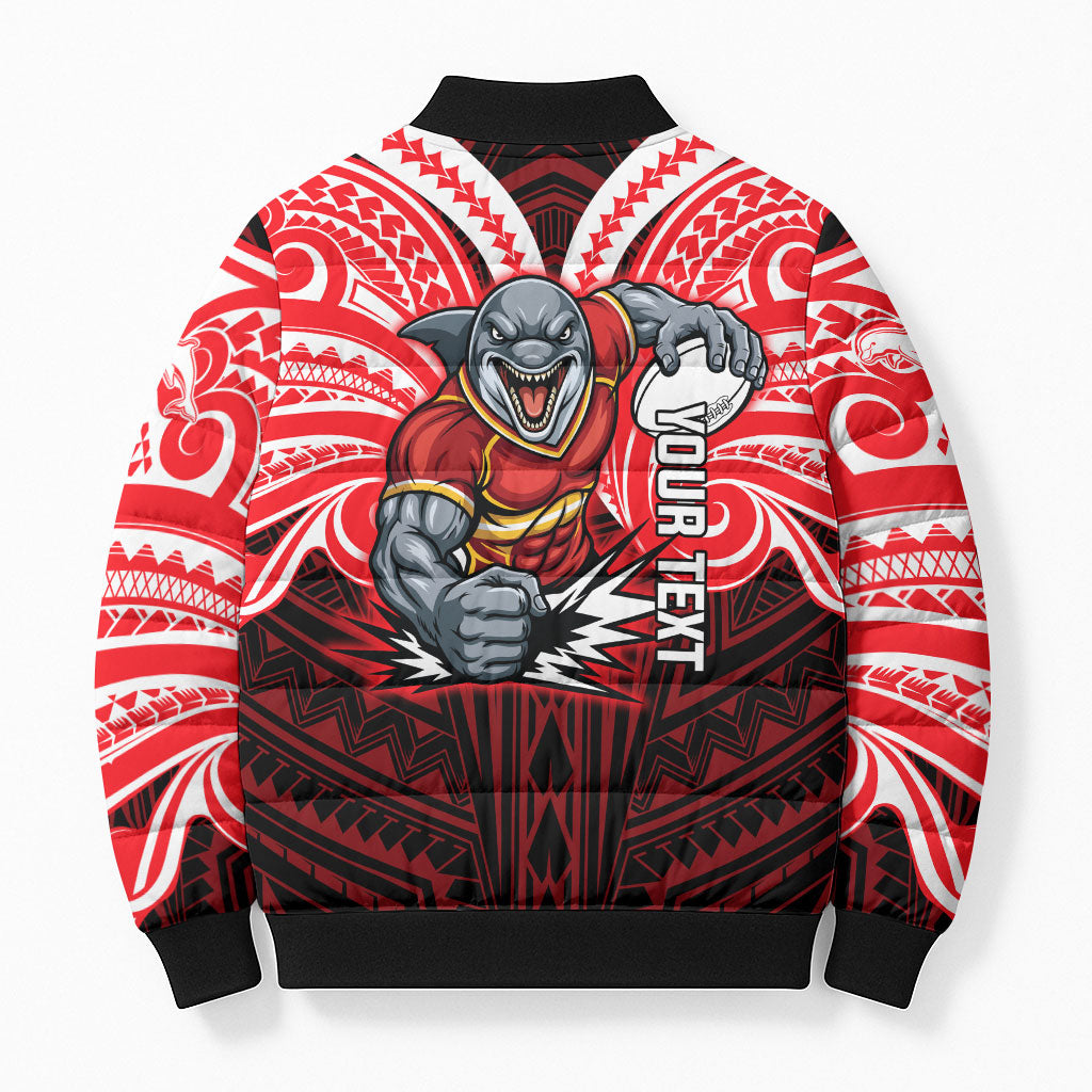 Custom Dolphins Bomber Puffer Jacket Dolphin Warrior Polynesia Islander Rugby Mascot