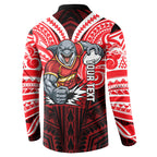 Custom Dolphins Button Sweatshirt Dolphin Warrior Polynesia Islander Rugby Mascot