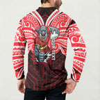 Custom Dolphins Button Sweatshirt Dolphin Warrior Polynesia Islander Rugby Mascot
