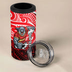 Custom Dolphins 4 in 1 Can Cooler Tumbler Dolphin Warrior Polynesia Islander Rugby Mascot