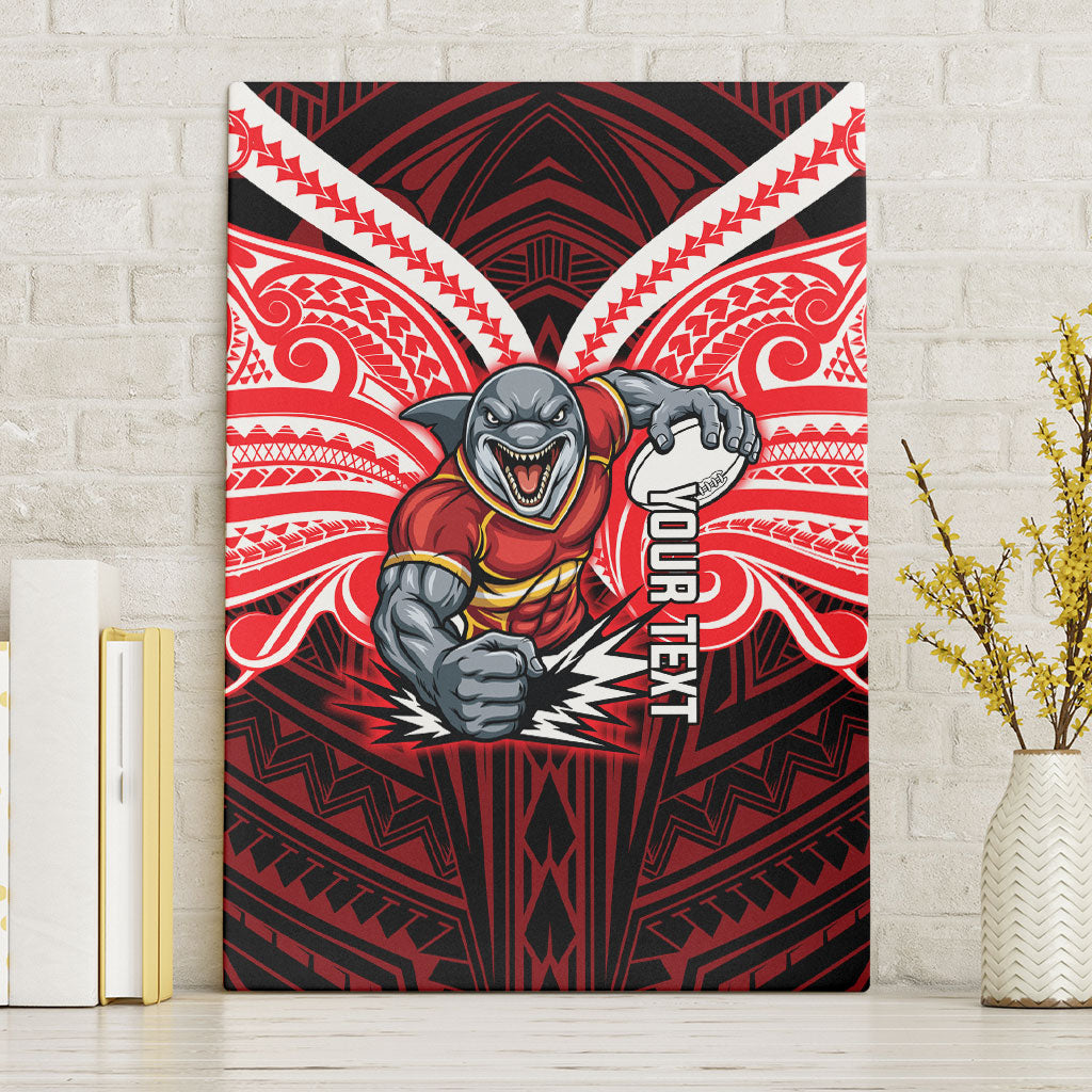 Custom Dolphins Canvas Wall Art Dolphin Warrior Polynesia Islander Rugby Mascot