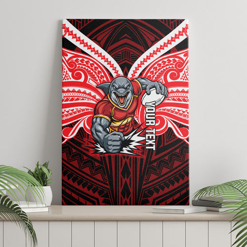 Custom Dolphins Canvas Wall Art Dolphin Warrior Polynesia Islander Rugby Mascot
