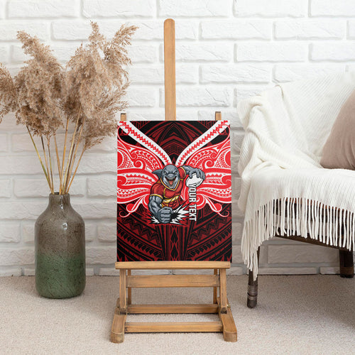 Custom Dolphins Canvas Wall Art Dolphin Warrior Polynesia Islander Rugby Mascot
