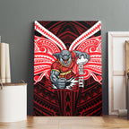 Custom Dolphins Canvas Wall Art Dolphin Warrior Polynesia Islander Rugby Mascot