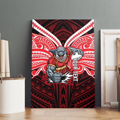 Custom Dolphins Canvas Wall Art Dolphin Warrior Polynesia Islander Rugby Mascot
