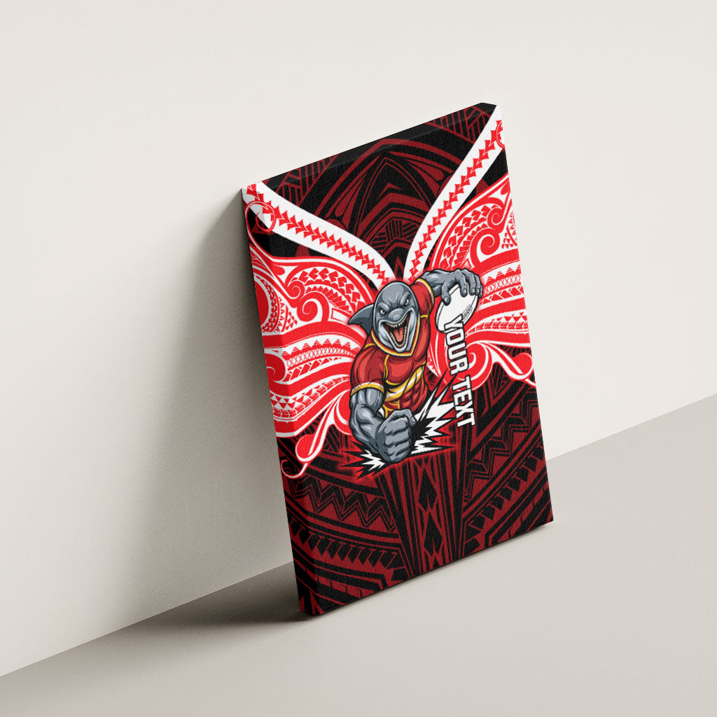 Custom Dolphins Canvas Wall Art Dolphin Warrior Polynesia Islander Rugby Mascot