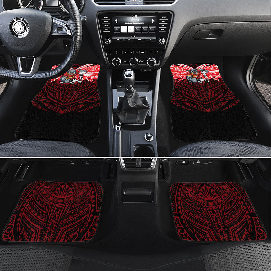 Custom Dolphins Car Mats Dolphin Warrior Polynesia Islander Rugby Mascot