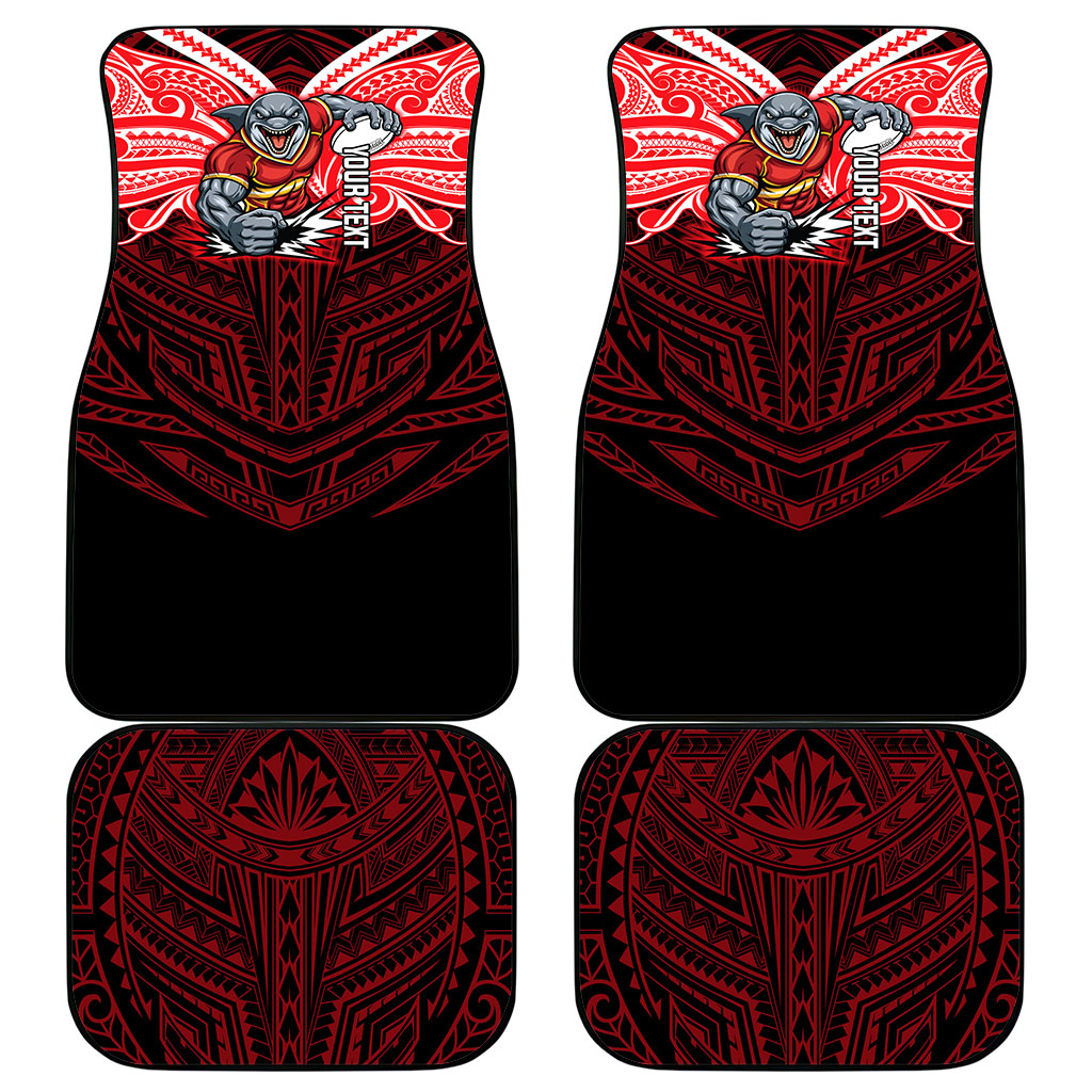 Custom Dolphins Car Mats Dolphin Warrior Polynesia Islander Rugby Mascot