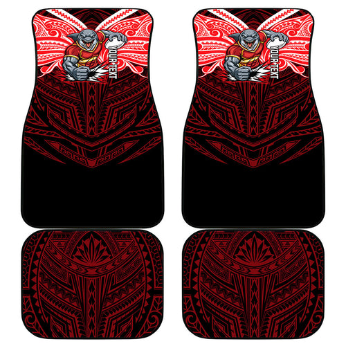 Custom Dolphins Car Mats Dolphin Warrior Polynesia Islander Rugby Mascot