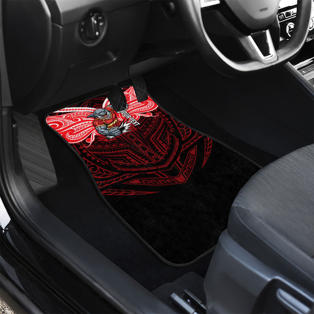 Custom Dolphins Car Mats Dolphin Warrior Polynesia Islander Rugby Mascot