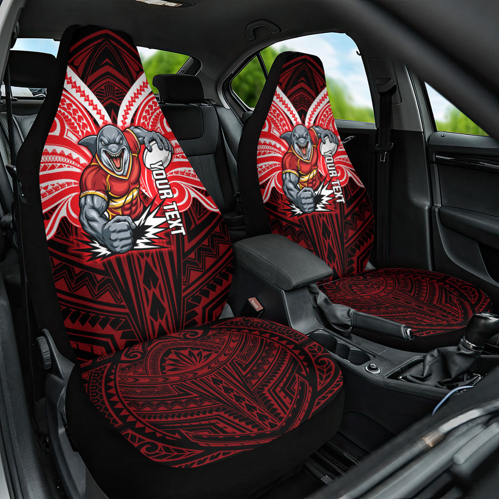 Custom Dolphins Car Seat Cover Dolphin Warrior Polynesia Islander Rugby Mascot