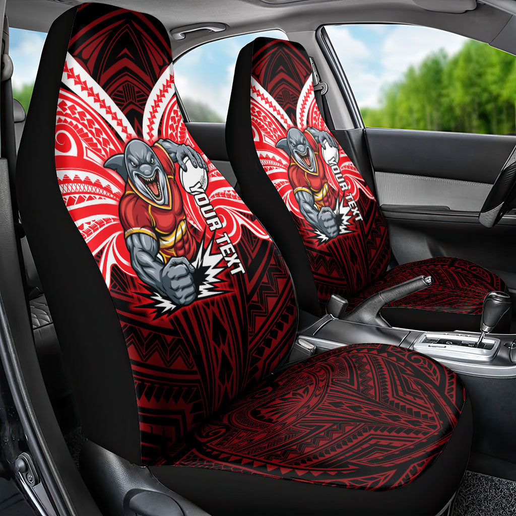 Custom Dolphins Car Seat Cover Dolphin Warrior Polynesia Islander Rugby Mascot