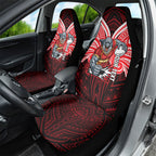 Custom Dolphins Car Seat Cover Dolphin Warrior Polynesia Islander Rugby Mascot