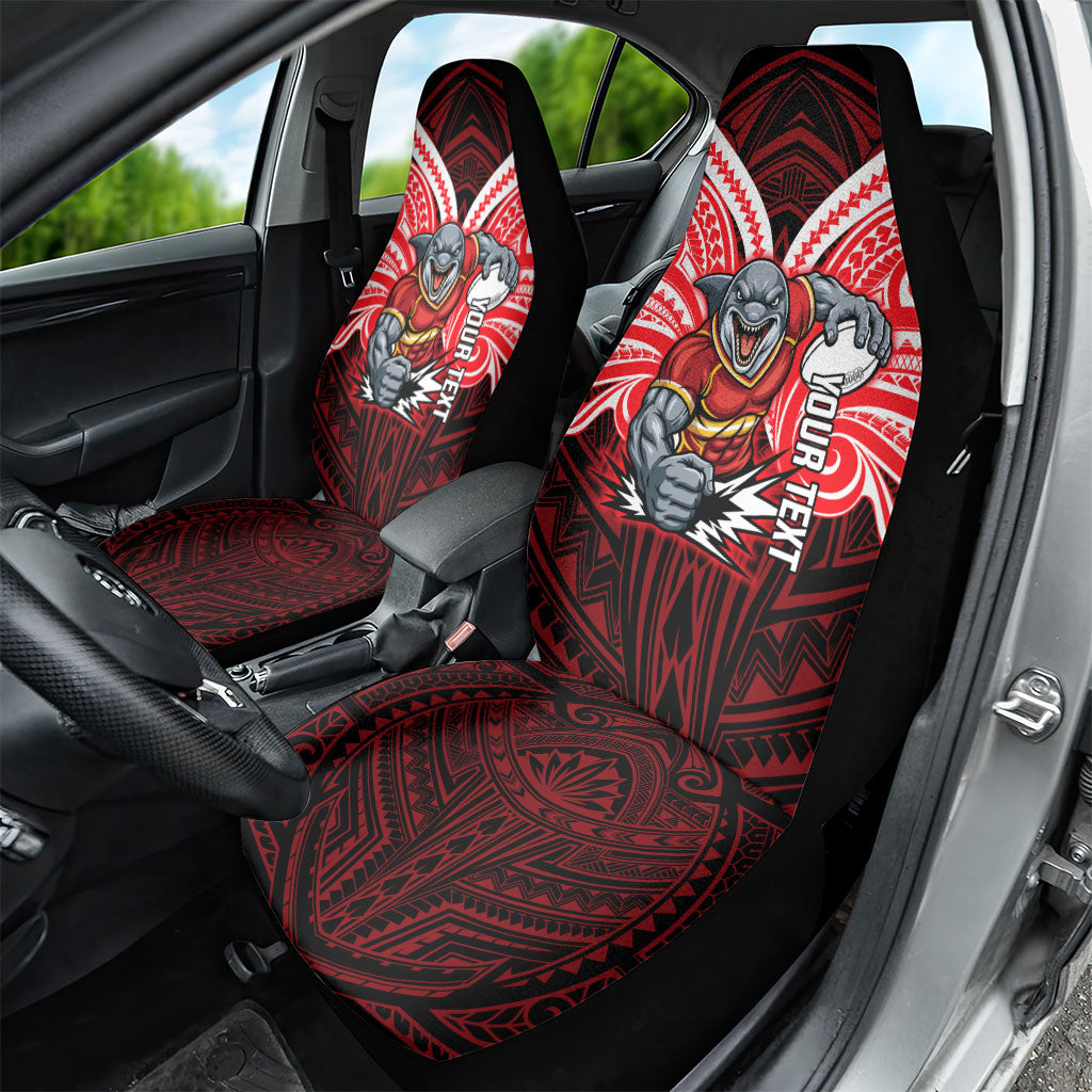 Custom Dolphins Car Seat Cover Dolphin Warrior Polynesia Islander Rugby Mascot