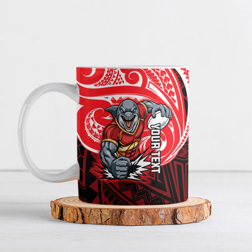 Custom Dolphins Ceramic Mug Dolphin Warrior Polynesia Islander Rugby Mascot