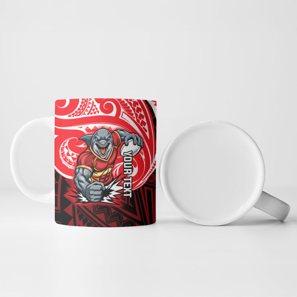 Custom Dolphins Ceramic Mug Dolphin Warrior Polynesia Islander Rugby Mascot