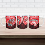 Custom Dolphins Ceramic Mug Dolphin Warrior Polynesia Islander Rugby Mascot