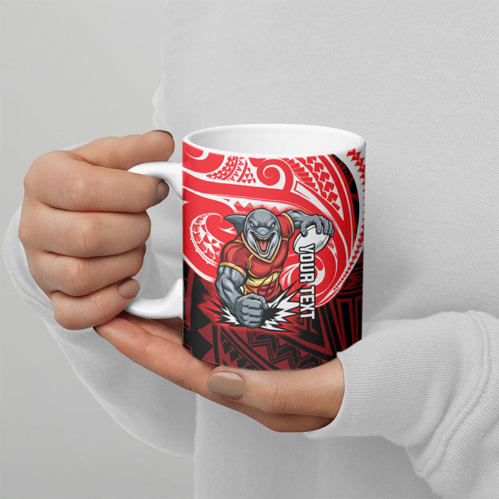 Custom Dolphins Ceramic Mug Dolphin Warrior Polynesia Islander Rugby Mascot