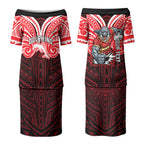 Custom Dolphins Couples Matching Puletasi and Hawaiian Shirt Dolphin Warrior Polynesia Islander Rugby Mascot