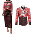 Custom Dolphins Couples Matching Puletasi and Long Sleeve Button Shirt Dolphin Warrior Polynesia Islander Rugby Mascot