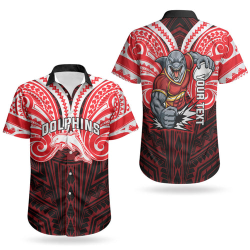 Custom Dolphins Couples Matching Tank Maxi Dress and Hawaiian Shirt Dolphin Warrior Polynesia Islander Rugby Mascot