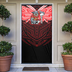 Custom Dolphins Door Cover Dolphin Warrior Polynesia Islander Rugby Mascot