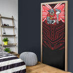 Custom Dolphins Door Cover Dolphin Warrior Polynesia Islander Rugby Mascot