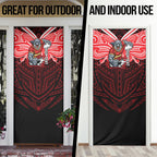 Custom Dolphins Door Cover Dolphin Warrior Polynesia Islander Rugby Mascot