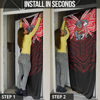 Custom Dolphins Door Cover Dolphin Warrior Polynesia Islander Rugby Mascot
