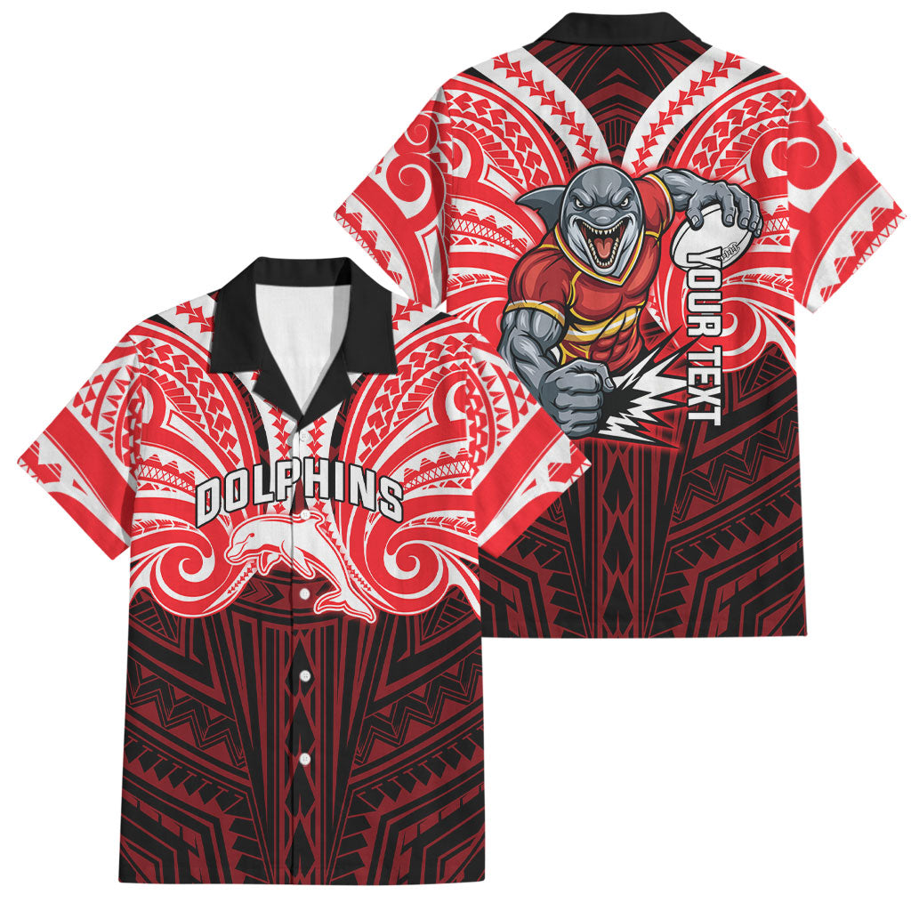 Custom Dolphins Family Matching Off Shoulder Maxi Dress and Hawaiian Shirt Dolphin Warrior Polynesia Islander Rugby Mascot