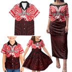 Custom Dolphins Family Matching Puletasi and Hawaiian Shirt Dolphin Warrior Polynesia Islander Rugby Mascot