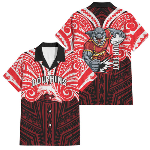 Custom Dolphins Family Matching Puletasi and Hawaiian Shirt Dolphin Warrior Polynesia Islander Rugby Mascot