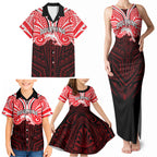 Custom Dolphins Family Matching Tank Maxi Dress and Hawaiian Shirt Dolphin Warrior Polynesia Islander Rugby Mascot