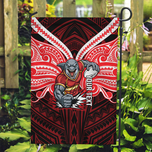 Custom Dolphins Garden Flag Dolphin Warrior Polynesia Islander Rugby Mascot