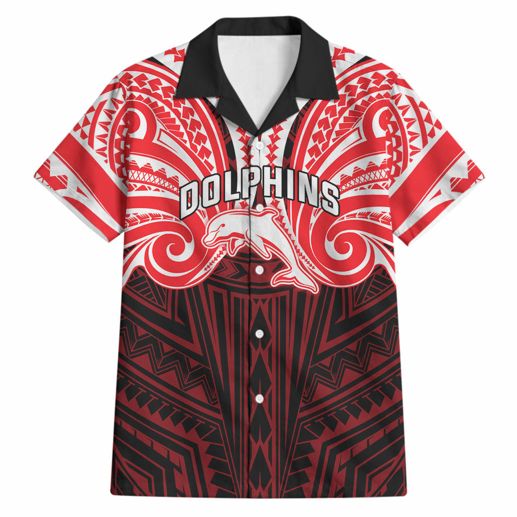 Custom Dolphins Hawaiian Shirt Dolphin Warrior Polynesia Islander Rugby Mascot