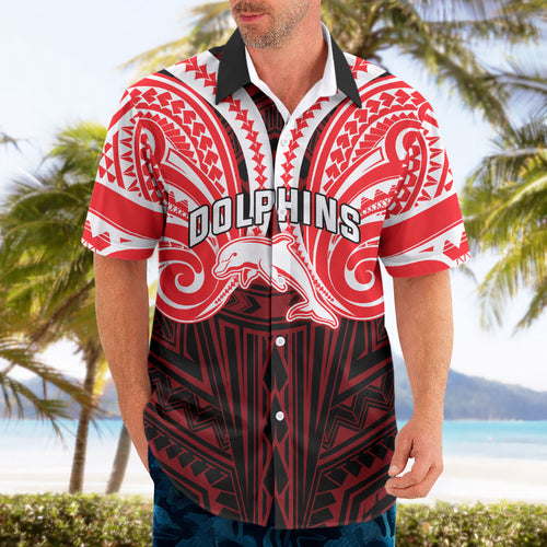 Custom Dolphins Hawaiian Shirt Dolphin Warrior Polynesia Islander Rugby Mascot