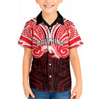Custom Dolphins Hawaiian Shirt Dolphin Warrior Polynesia Islander Rugby Mascot