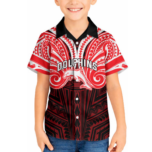 Custom Dolphins Hawaiian Shirt Dolphin Warrior Polynesia Islander Rugby Mascot