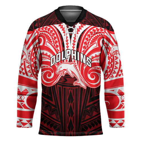 Custom Dolphins Hockey Jersey Dolphin Warrior Polynesia Islander Rugby Mascot